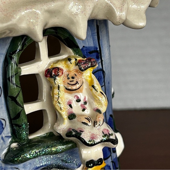 Santa's Workshop Blue Sky Clay Works by Heather Goldminc Tealight Holder 2002 - Picture 12 of 16